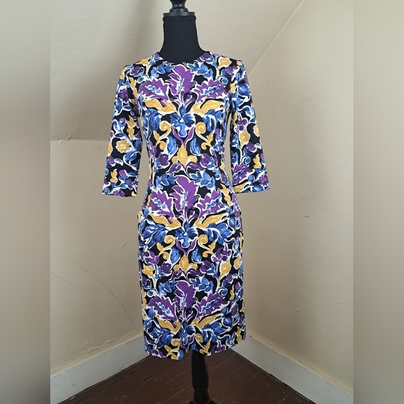 J. McLaughlin Catalyst Artist Garden Floral Print Catalina Cloth Dress Size XS - Picture 2 of 12